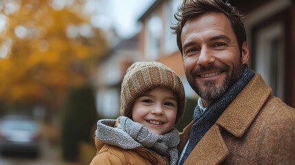 Obraz premium A loving family portrait on a cozy winter day