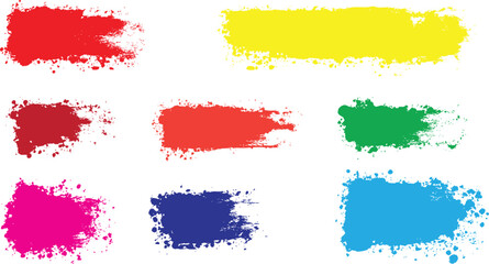 Set of colorful brush strokes