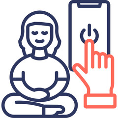 Digital Detox line color icon