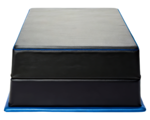 Padded plyometric jump box for fitness training on a transparent background