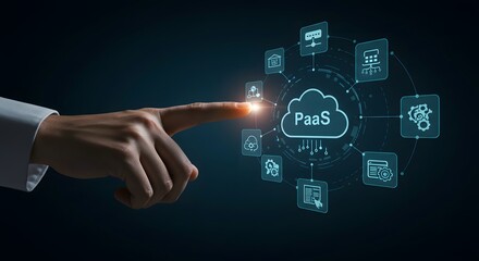 Naklejka premium Platform as a Service (PaaS) – Cloud Computing and Application Deployment Concept