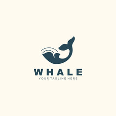 Whale logo image vector illustration template design