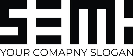 Modern black and white logo design with company name and business slogan