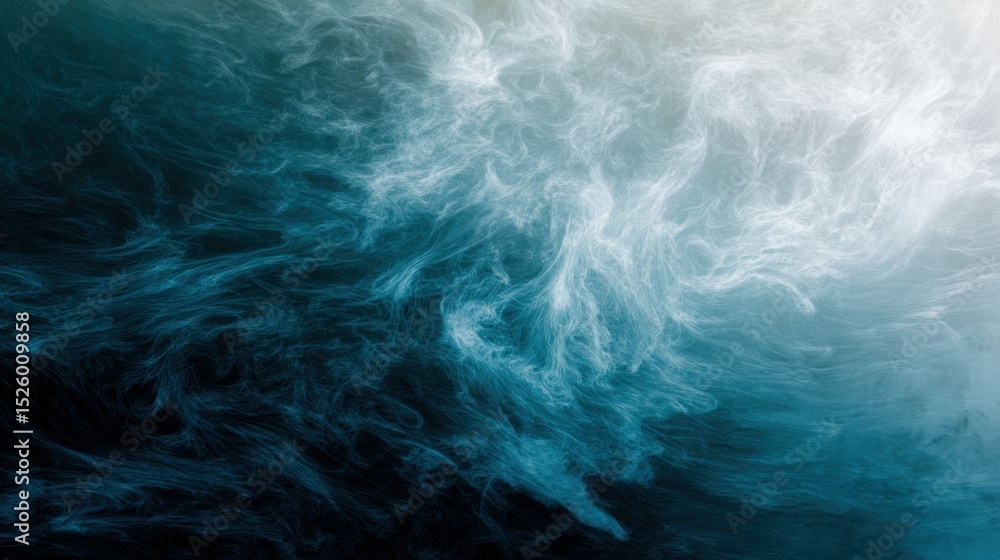 Poster mesmerizing abstract composition of swirling patterns with deep blue-green hues transitioning to lig