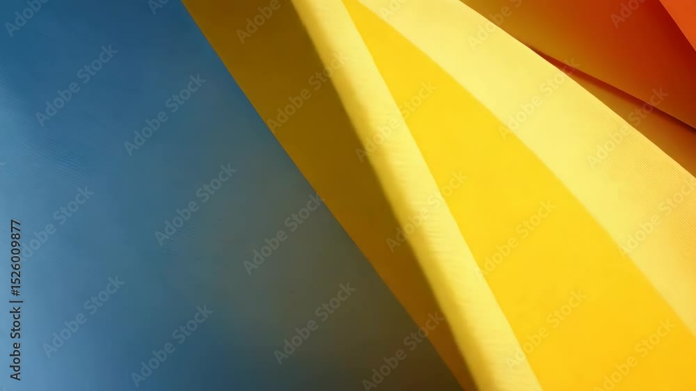 Poster abstract flowing layers of blue, yellow, and gold create a dynamic and modern background texture wit