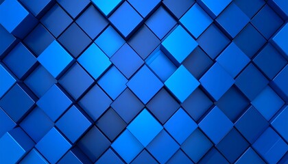 Abstract geometric pattern of stacked blue cubes