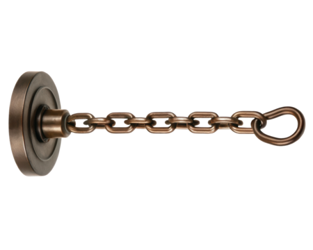 Durable chain with magnetic hook for versatile use on a transparent background