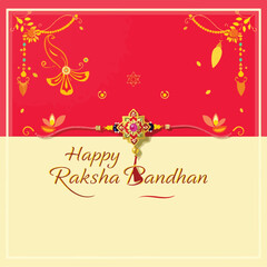 greeting card with flowers Raksha Bandhan