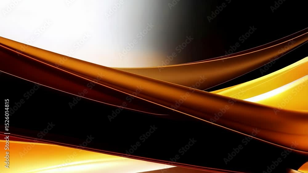 Poster abstract smooth flowing gold and brown gradient waves, elegant design element for presentation backg