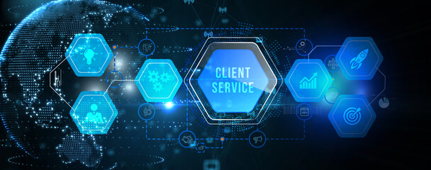 Business, Technology, Internet and network concept. Technical Support Center customer service. 3d illustration