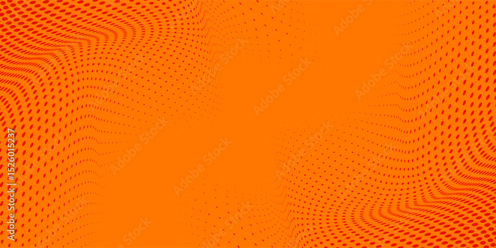 Poster dots halftone orange color pattern gradient texture with technology digital background. dots pop art