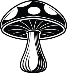 Mushroom icon, vector art, silhouette design