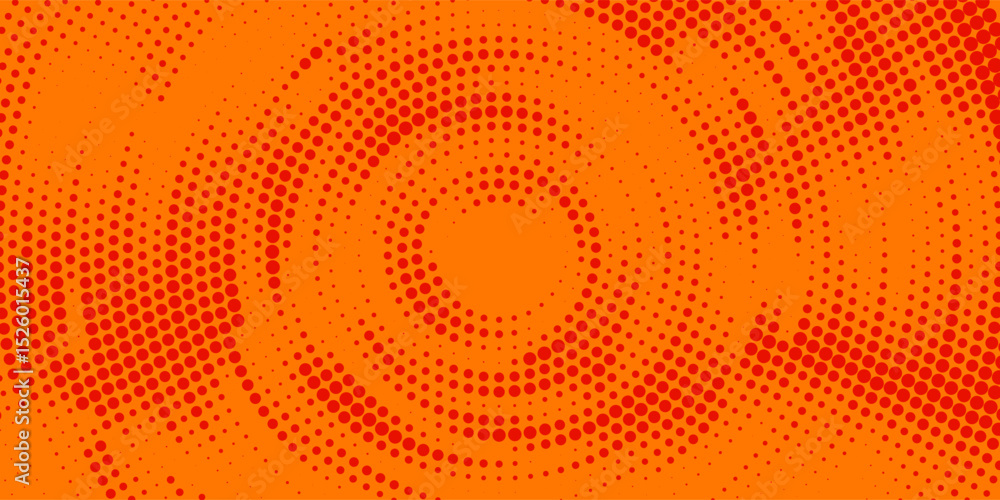 Poster dots halftone orange color pattern gradient texture with technology digital background. vector ilust
