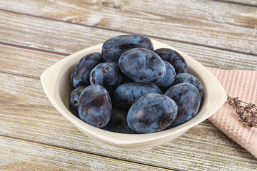 Fresh raw sweet juicy plum