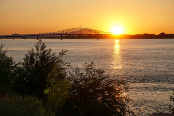 Sunset in Tri-Cities Washington along Columbia River