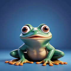 Obraz premium The Meme Life of a Frog with Emoji Eyes, Wallpaper