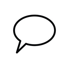 Simple black outline speech bubble icon communication symbol