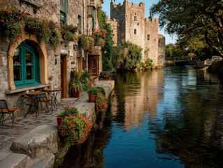 A picturesque view of Cahir Castle in Ireland