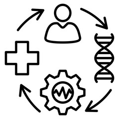 Biomedical System Engineering Outline Icon