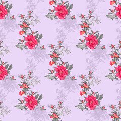 All Over Flower Design Seamless Pattern With Some Texture Digital Print Textile