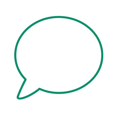 Simple green outline speech bubble blank template