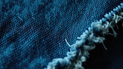 Row texture, abstract blue background, blue fabric texture