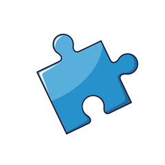 Fototapeta premium Blue Puzzle Piece: Solution, Connection, Strategy, Teamwork Concept Illustration