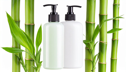 Obraz premium Bamboo Extract Body Wash and Lotion Natural Skincare