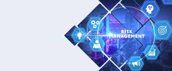 Risk Management and Assessment for Business Investment Concept. Business, Technology, Internet and network concept. 3d illustration