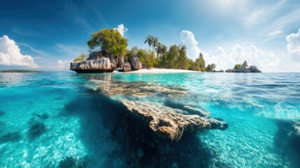 Fototapeta premium Tropical Island Paradise, Clear Water