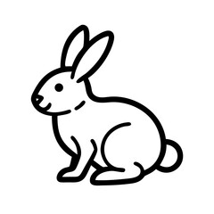 Obraz premium Minimalist Line Drawing Cute Rabbit Animal Icon Graphic Illustration