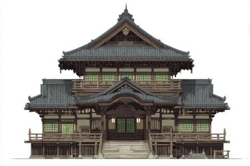 Fototapeta premium Japanese architecture traditional building temple structure