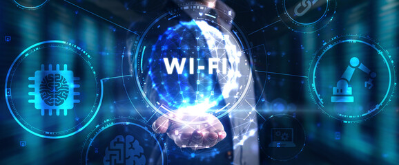 Global Wi-Fi wireless internet technology concept.