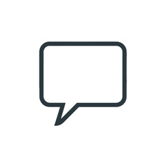Simple outline speech bubble icon communication design element