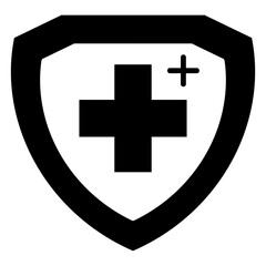 Medical Shield Glyph Icon