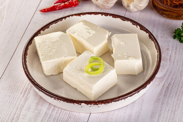 Greek traditional Feta cheese cubes