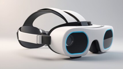Close-Up of Sleek Modern Virtual Reality Goggles in a Soft Blurred Background