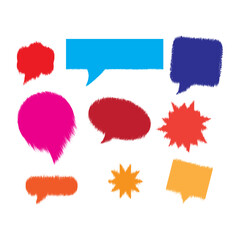 set of colorful speech bubbles