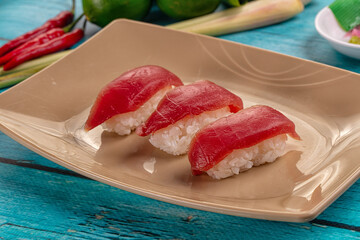 Japanese sushi with tuna fish