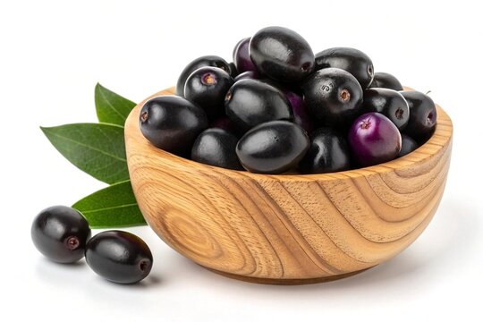 java plum in wooden bowl