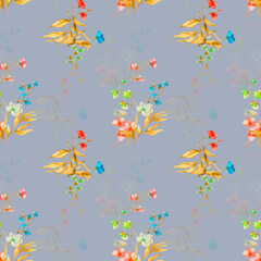 All Over Flower Design Seamless Pattern With Some Texture Digital Print Textile