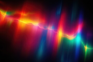 Abstract vibrant light streaks and waves creating a colorful glowing pattern on dark background with dynamic energy and motion