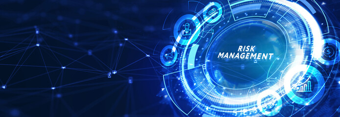 Risk Management and Assessment for Business Investment Concept. Business, Technology, Internet and network concept. 3d illustration