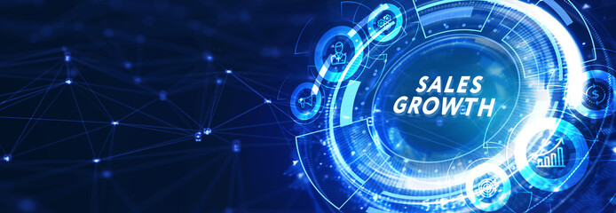 Sales growth, increase sales or business growth concept. 3d illustration