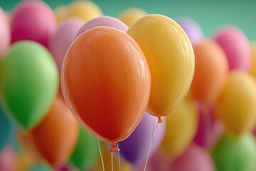 Colorful balloons in focus
