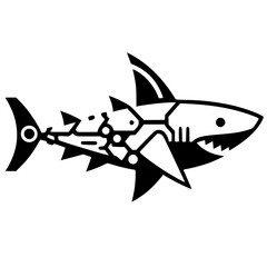 Shark robot silhouette