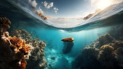 Underwater Coral Reef Sunrise
