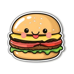 A juicy American hamburger with lettuce, tomato, cheese, sesame seed bun, photorealistic food styling, shallow depth of field, soft lighting