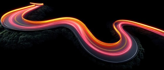 Winding Road at Night