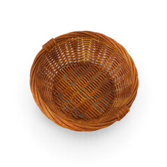 Obraz premium Round Wicker Basket Isolated on Transparent Background